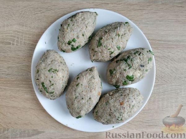 Рыбные зразы с щавелем и яйцом